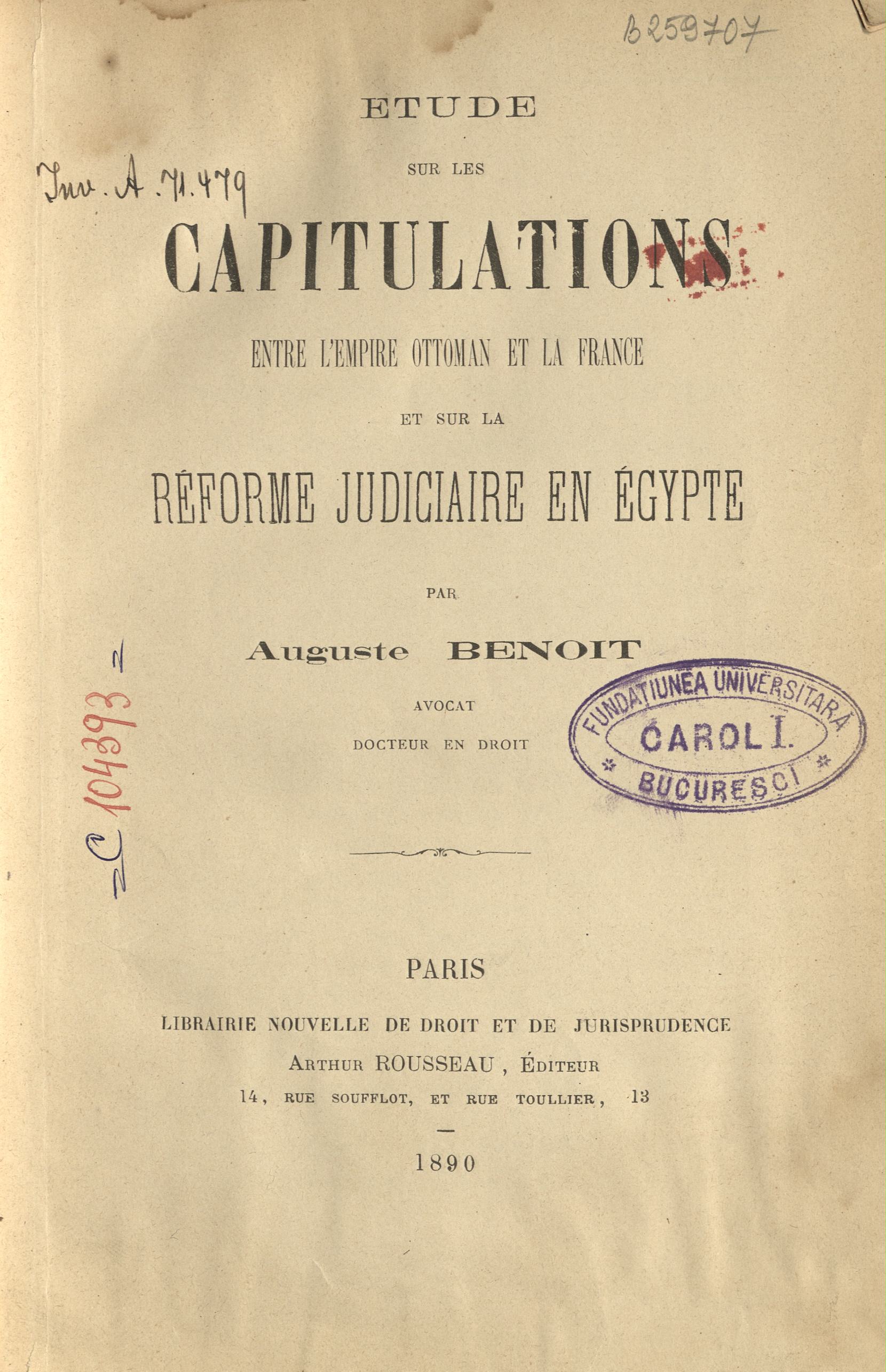 Arthur Rousseau Restitutio | Etude sur les capitulations entre L'Empire Ottoman et la ...
