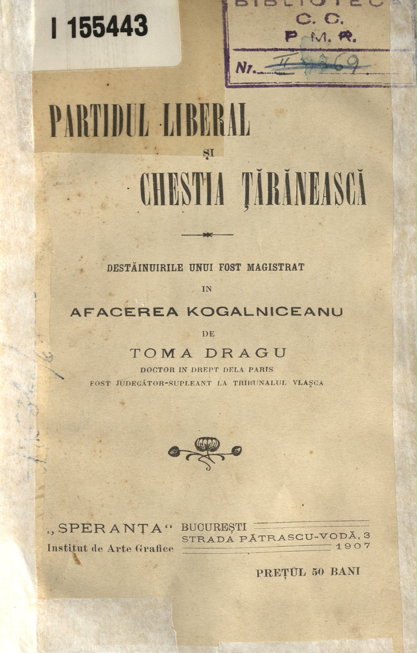 Restitutio | Partidul Liberal si chestia taraneasca