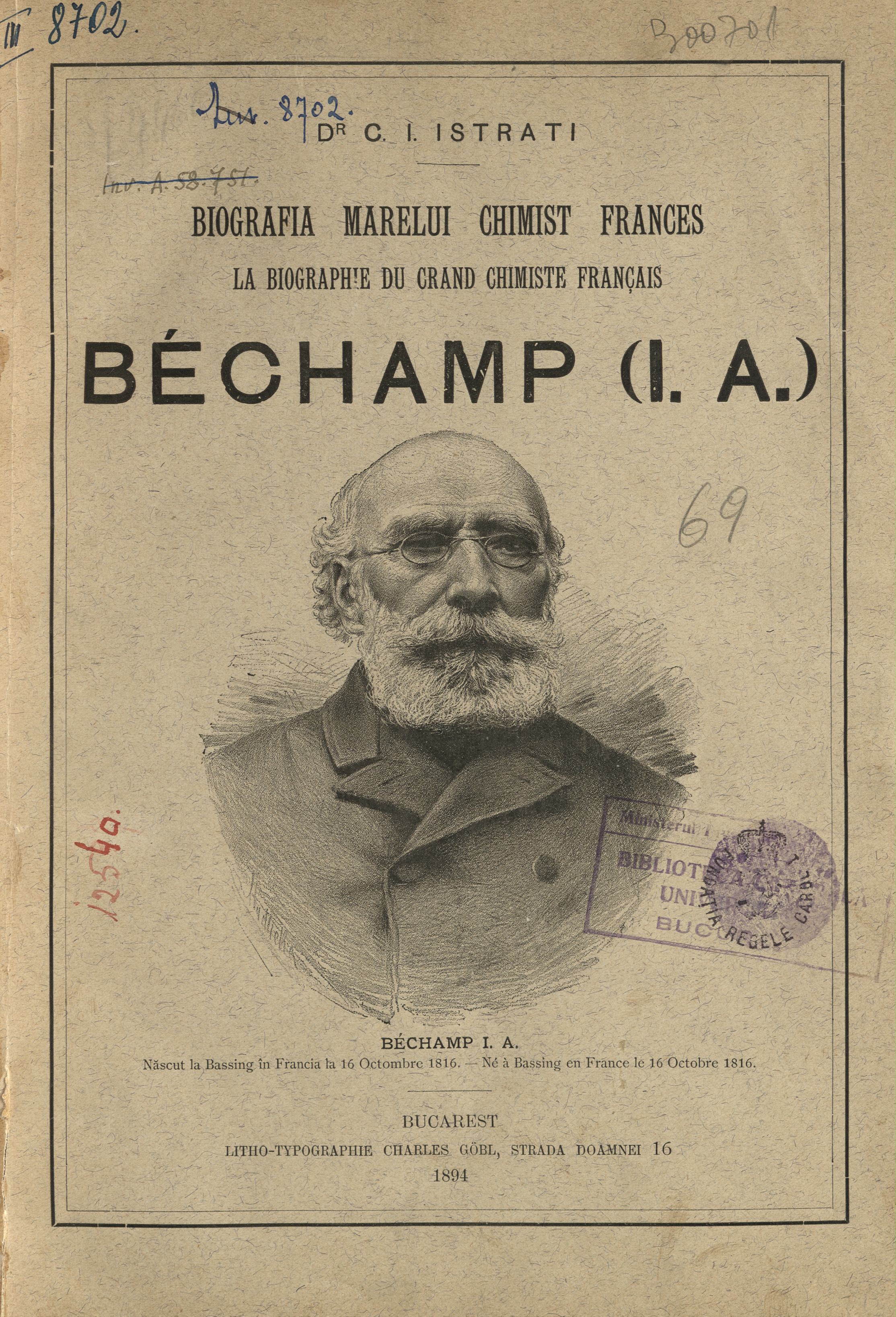 Restitutio | Biografia marelui chimist frances Béchamp (I. A.)