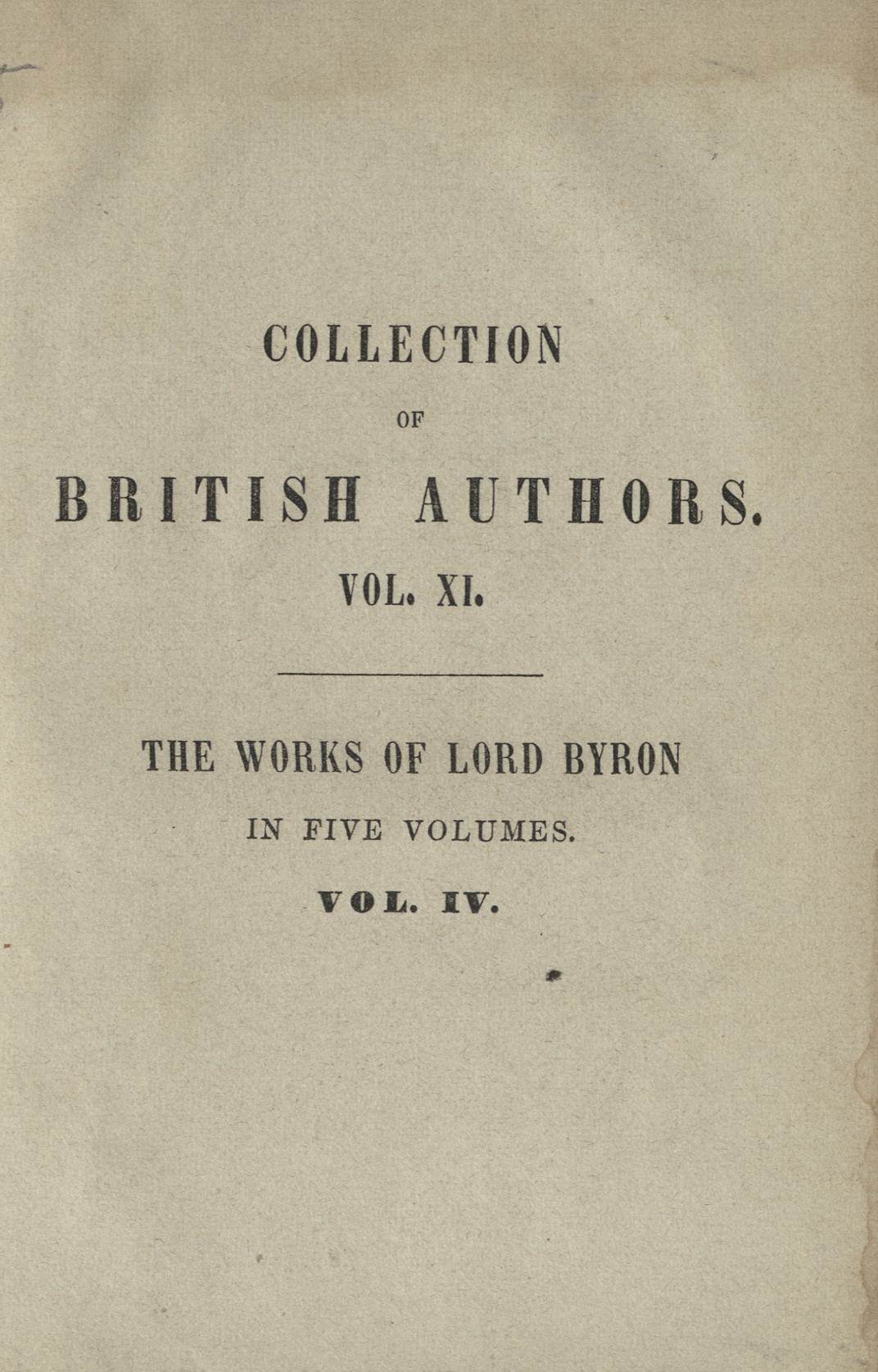 Byron Work Collection Restitutio | The works of Lord Byron: Vol. 4